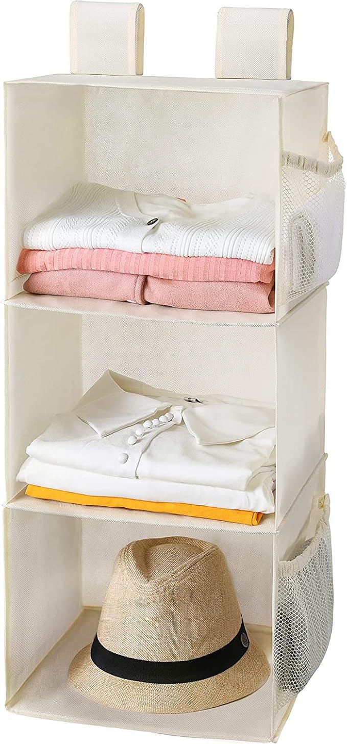 MAX Houser 3-Shelf Hanging Closet Organizers, Collapsible Closet Hanging Shelves - Image 4