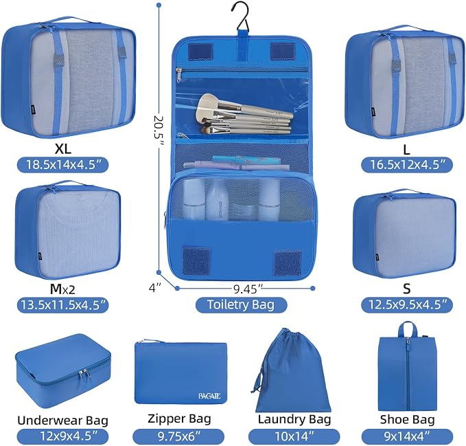 BAGAIL 6 Set/8 Set/10 Set Packing Cubes Various Sizes Packing Organizer - Image 2