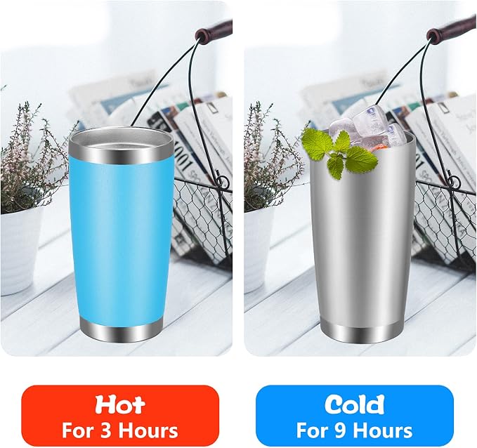 VEGOND 20oz Tumbler with Lid and Straw Stainless Steel Tumbler Cup Bulk Vacuum - Image 5