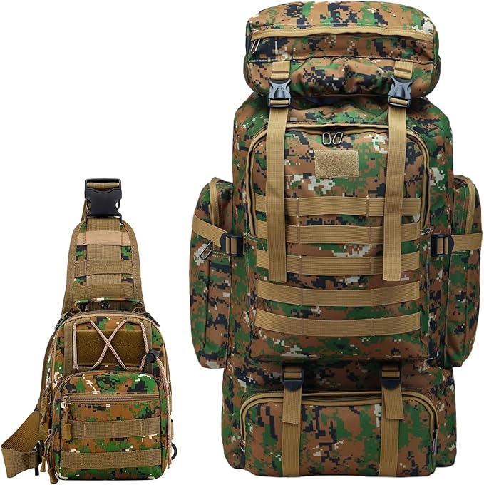 80L 2Pcs Hiking Backpack for Men by JUMAHEBackpack