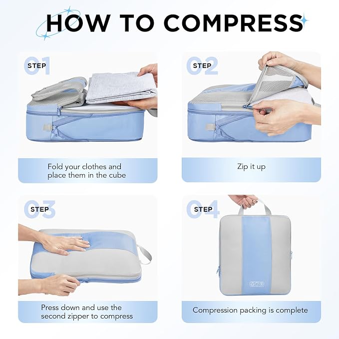 8 Set Compression Packing Cubes - Image 3