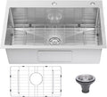 Drop In Kitchen Sink 28x18", 18 Gauge Stainless Steel Sink, 3D Embossed Surface by Beleeb