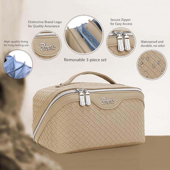 BOYATU Travel Makeup Bags for Women: Large Cosmetic Bag - Image 2