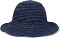 Womens Wide Brim Straw Sun Hat Foldable Floppy Crochet Beach Hat by Voilipex
