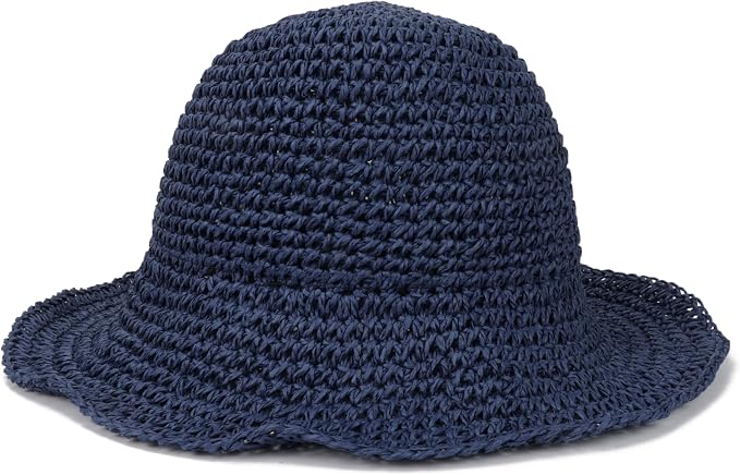 Womens Wide Brim Straw Sun Hat Foldable Floppy Crochet Beach Hat by Voilipex