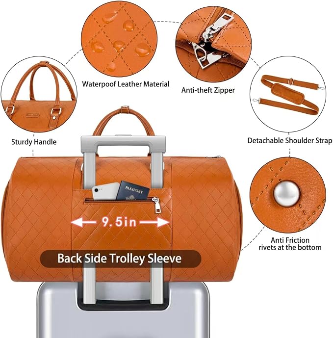 Garment Bag for Travel, Convertible Carry on Garment Duffel Bag for Men 3Pcs - Image 8