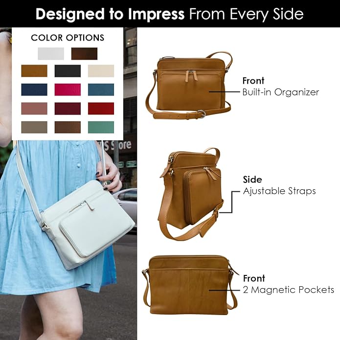 ili New York Genuine Leather Crossbody Bags - Image 2