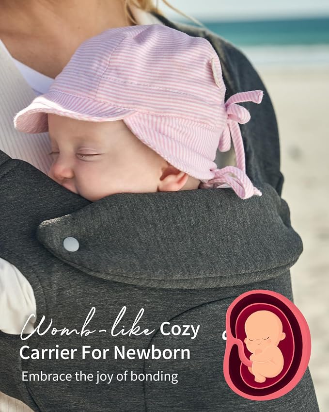 GROWNSY Baby Carrier Newborn to Toddler, Cozy Baby Wraps Carrier, Ergonomic - Image 2