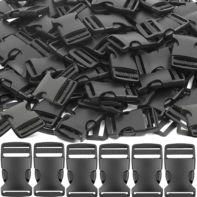YGDZ 1 Inch Plastic Buckles, 80 Side Release Strap Buckles and Slides Parachute by YGDZ