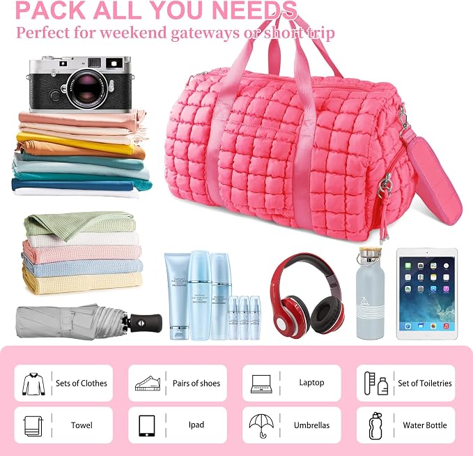 Quilted Travel Duffle Bag Gym Bag - Image 3