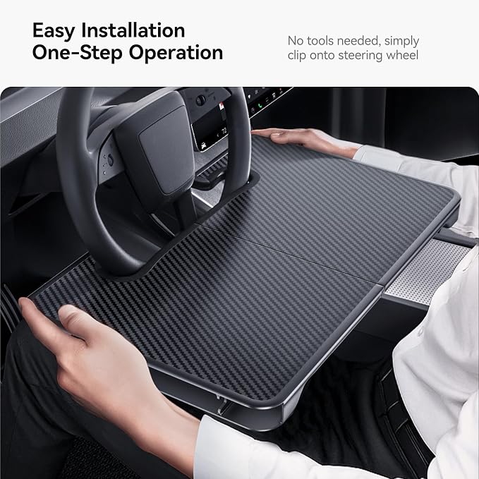 YONZEE 2-in-1 Car Steering Wheel Desk Tray & Car Seat Gap Filler Organizer – - Image 4