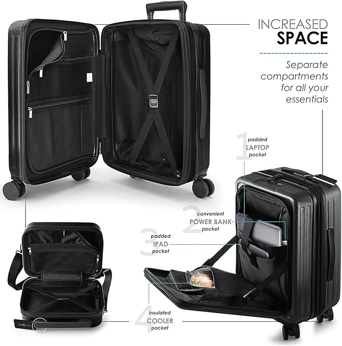 Hard Shell Luggage Sets with Spinner Wheels 4 Piece, Expandable Large Suitcases - Image 5
