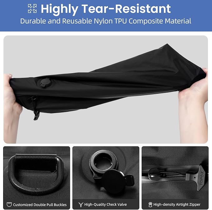 BAGAIL TPU Vacuum Bag for Travel, Reusable Compression Bag - Image 7