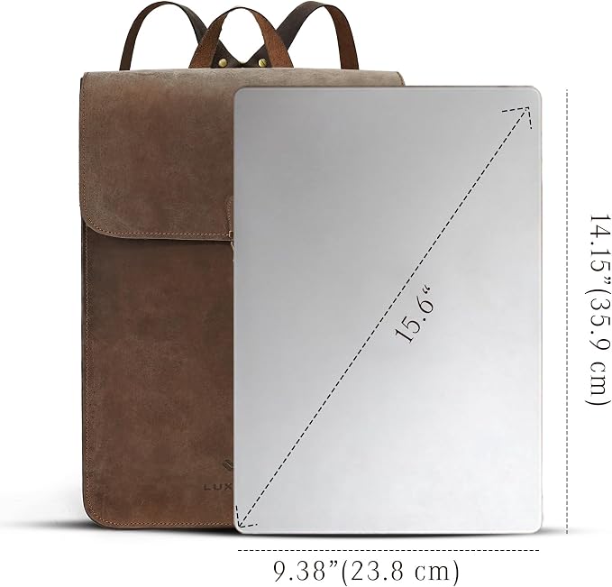 Genuine Leather Backpack for Men and Women, Minimalistic Leather Backpack - Image 3