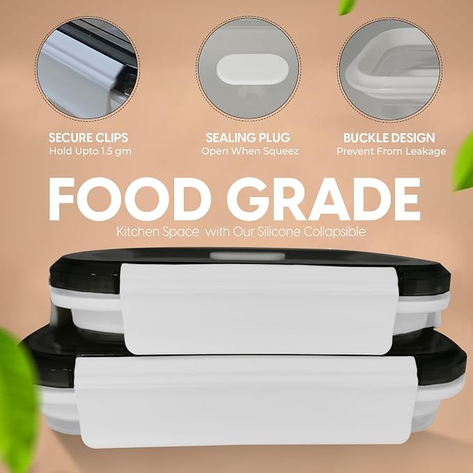 A MILLI Collapsible Lunch Box- Foldable Silicone Food Containers, Tupper ware - Image 3