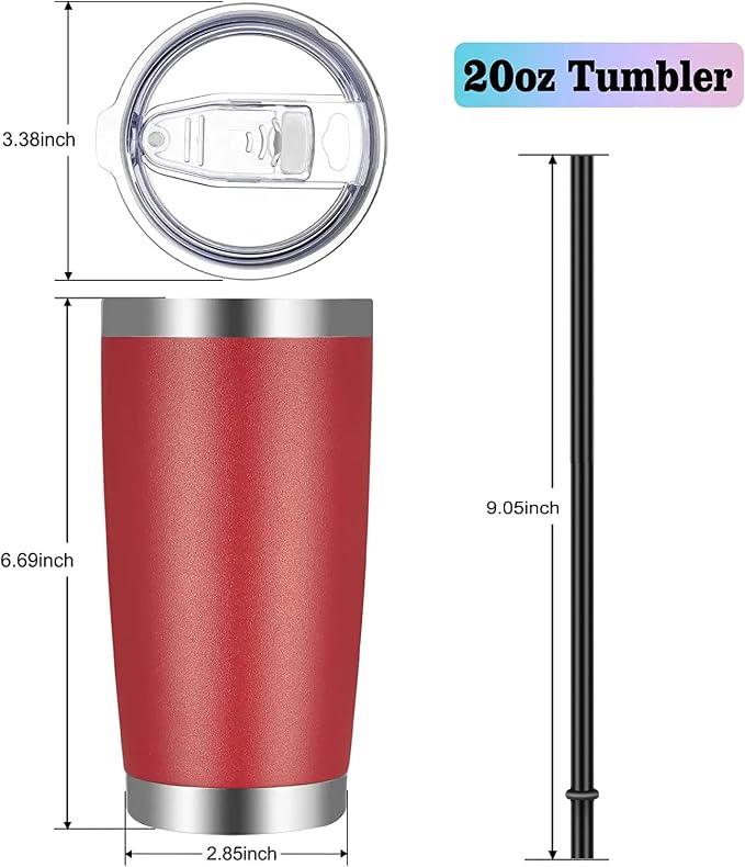 VEGOND 20oz Tumbler with Lid and Straw Stainless Steel Tumbler Cup Vacuum - Image 4
