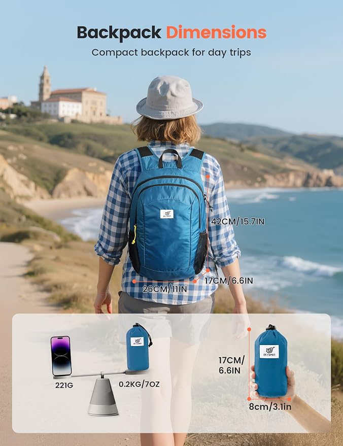 SKYSPER 16L Hiking Backpack Lightweight Small - Image 3
