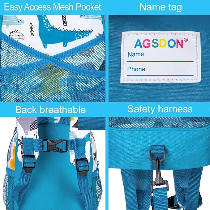 CCJPX Toddler Backpack with Leash, 9.5" Baby Boys Dinosaur Safety Harness - Image 6