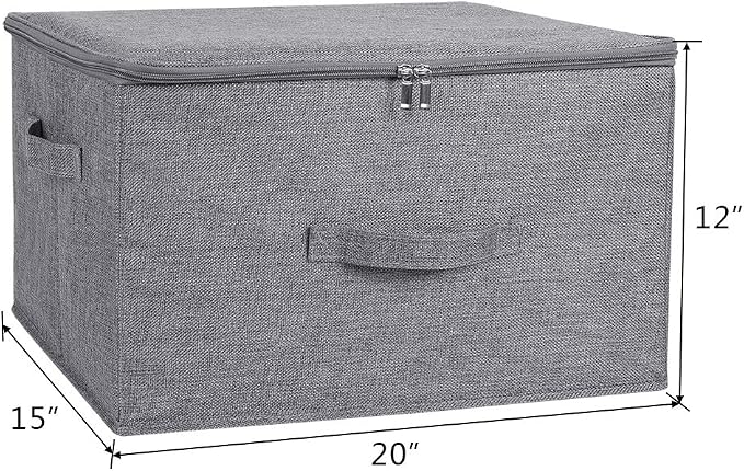 ANMINY 2PCS Storage Bins with Zipper Lids 51.9 Qt Lidded Fabric Storage Boxes - Image 3