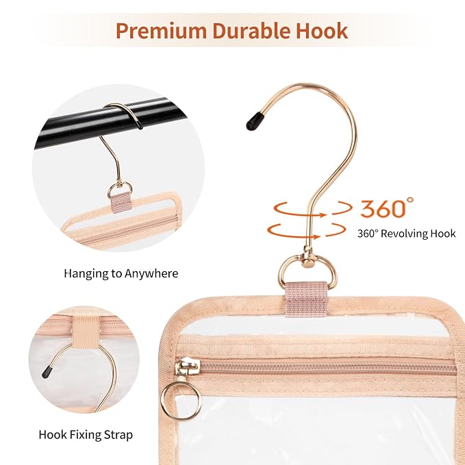 Clear Cosmetic Bags, Hanging Toiletry Bag - Image 2