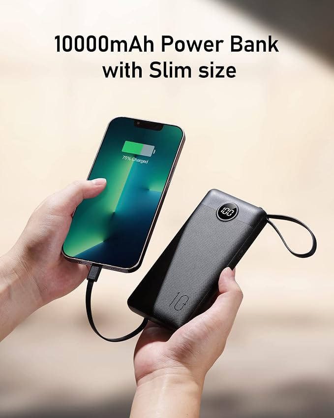 VEEKTOMX Portable Charger with Built-in Cables 10000mAh Power Bank - Image 7
