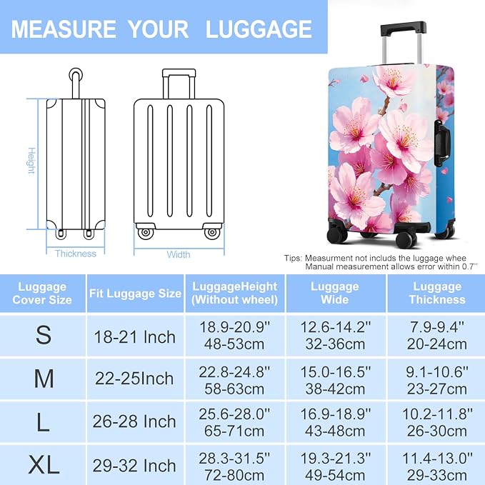 Luggage Cover Washable Suitcase Protector Anti-Scratch, Stretchable Fit - Image 7