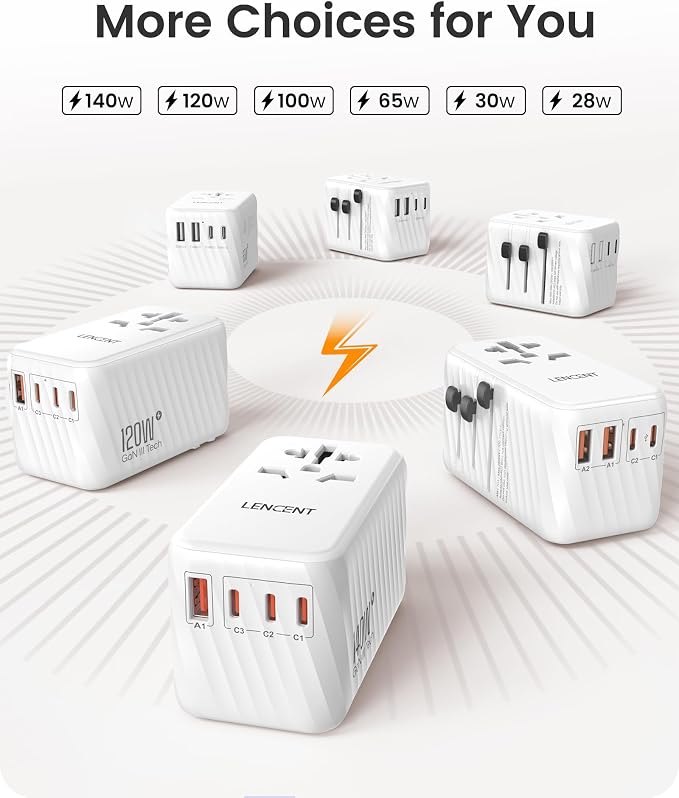 LENCENT Universal Travel Power Adapter, International AC Plug Adaptor - Image 5
