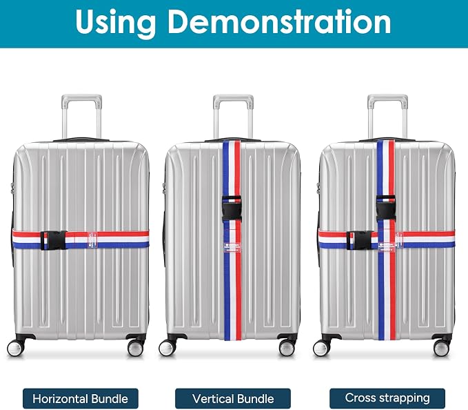 Travel Inspira Luggage Straps for Suitcases, Adjustable Suitcase Strap - Image 4