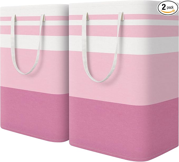 HomeHacks 2 Pack Large Laundry Baskets, Waterproof, Freestanding Laundry Hampers by HomeHacks