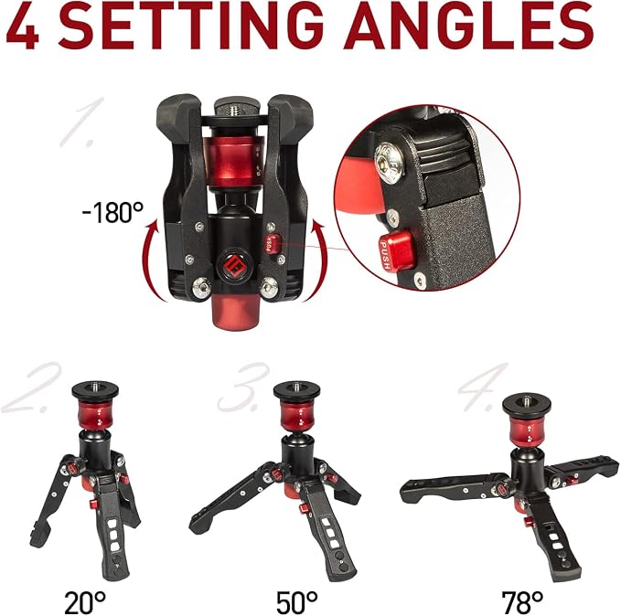 IFOOTAGE Monopod with Feet, 59’’ Lightweight Telescopic Carbon Fiber Camera - Image 3