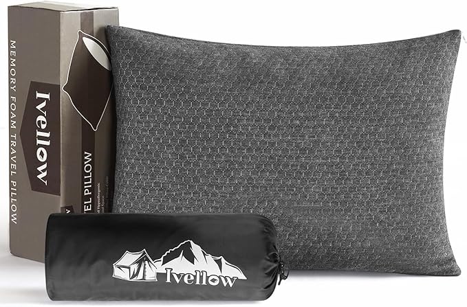 Ivellow Memory Foam Travel Pillow Compressible Camping Pillow by Ivellow