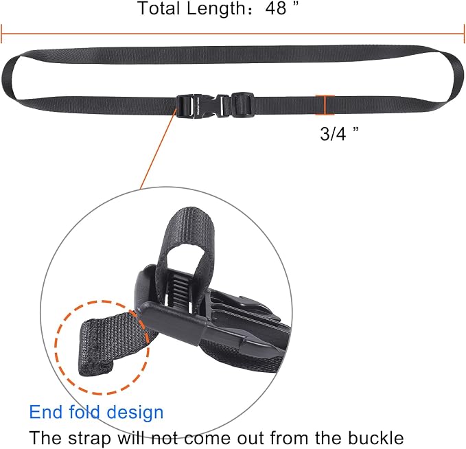 Buckle Straps with Clips, Adjustable Nylon Straps with Buckle - Image 3