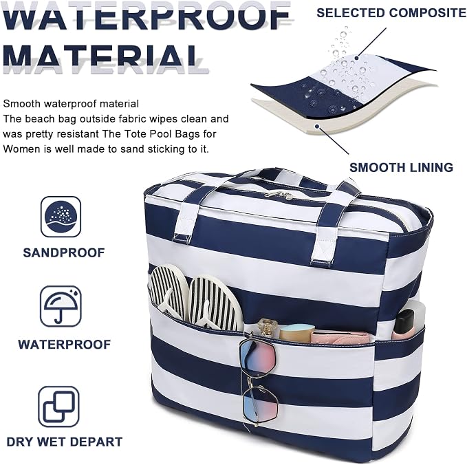 Beach Pool Bags Tote for Women Ladies Large Gym Tote Carry On Bag - Image 6