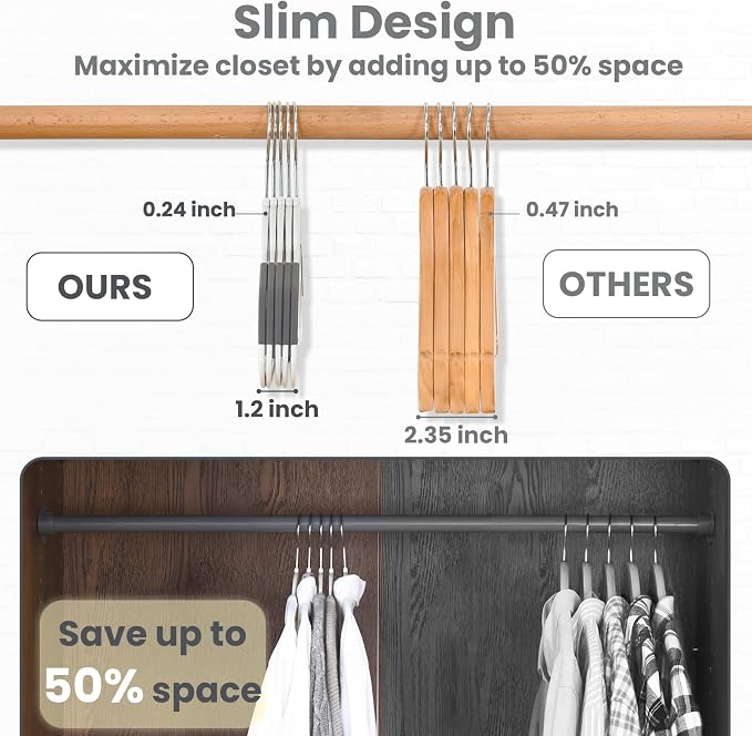 Plastic Hangers 30 Pack, Slim Hangers Non Slip - Image 6