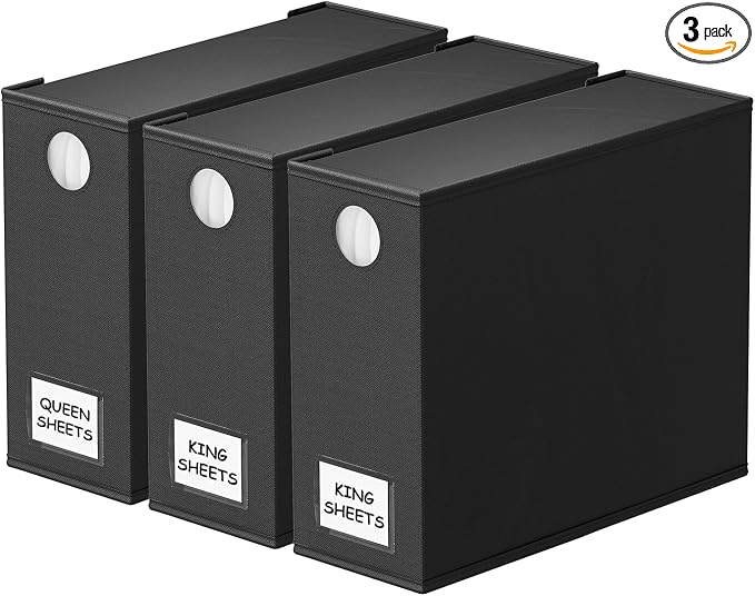 SpaceAid 3 Pack Bed Sheet Organizers and Storage, Foldable Organizer by SpaceAid