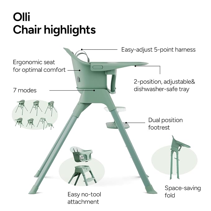 Mompush Olli 7-in-1 Convertible High Chair - Image 4