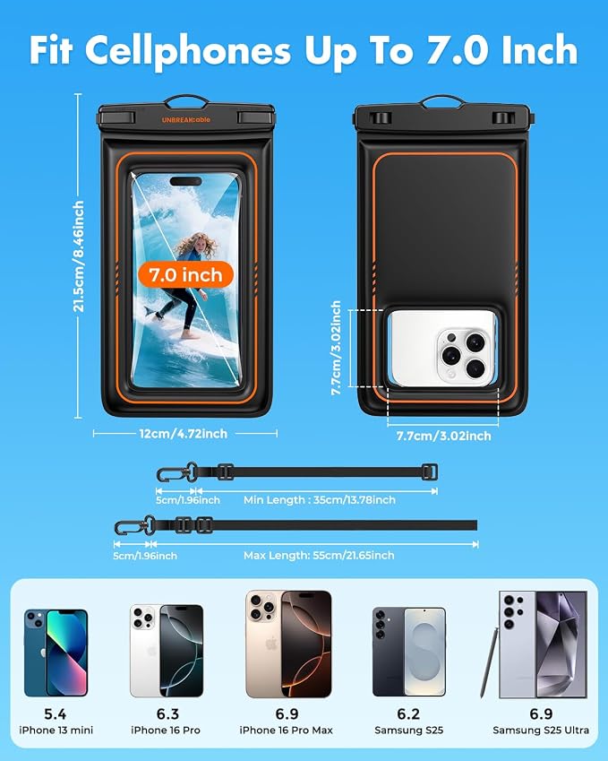 UNBREAKcable Floating Waterproof Phone Pouch 2 Pack, IPX8 Waterproof Phone Case - Image 6