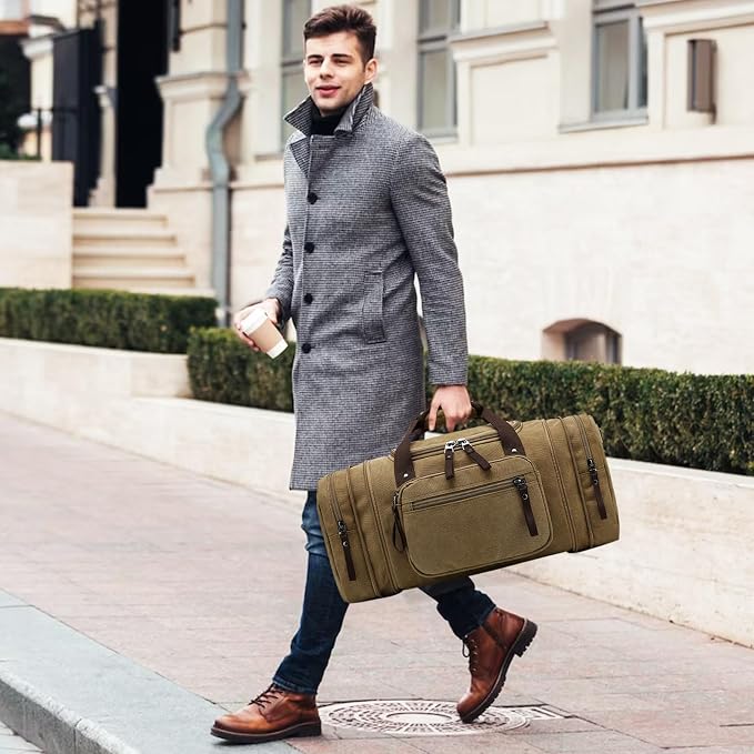 Felipe Varela Duffle Bag for Men, Expandable Canvas Duffel Bag for Travel - Image 8