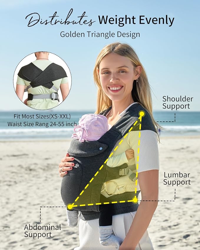 GROWNSY Baby Carrier Newborn to Toddler, Cozy Baby Wraps Carrier, Ergonomic - Image 6