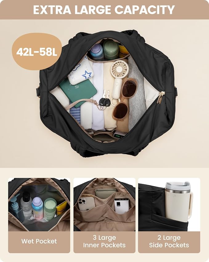 LOVEVOOK Travel Duffle Bag, Puffer Weekender Bags - Image 3