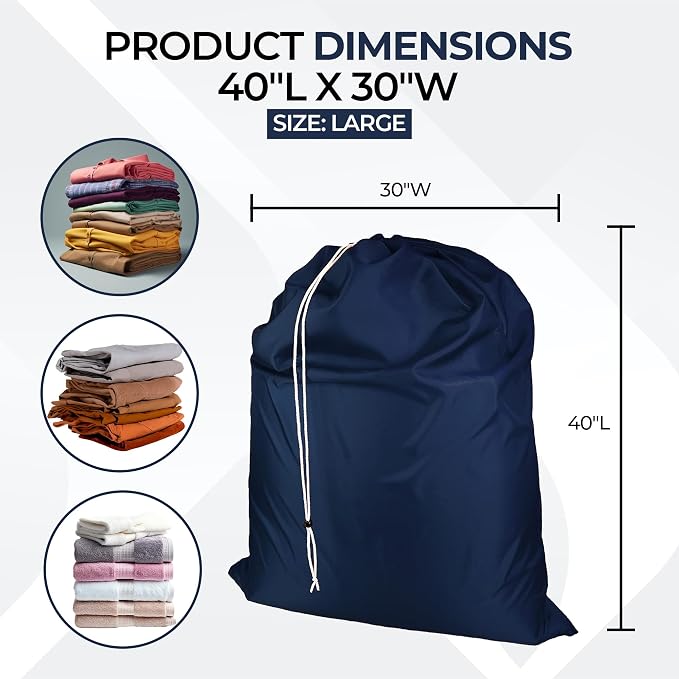 Laundry Bag with Locking Closure Drawstring – Extra Large Heavy Duty 100% Nylon - Image 2