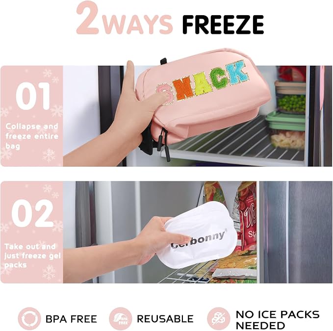 Freezable Lunch Bag for Work School Travel, Leak-Proof Small Lunch Bag - Image 2