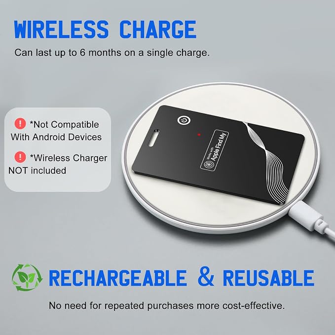 Wallet Tracker Card, Rechargeable Finder, Works - Image 5