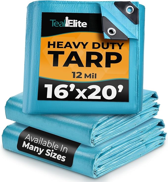 Tarps Heavy Duty Waterproof 16x20-12 mil Thick Camping Tent by TealElite