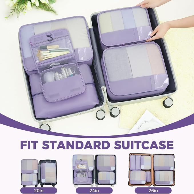 BAGAIL 9 Set Packing Cubes Luggage Packing Organizers - Image 7