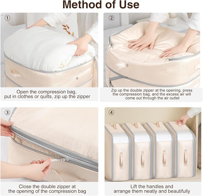 1 Pack Compression Storage Bags - 110L Large Capacity Comforter Storage Bag - Image 4