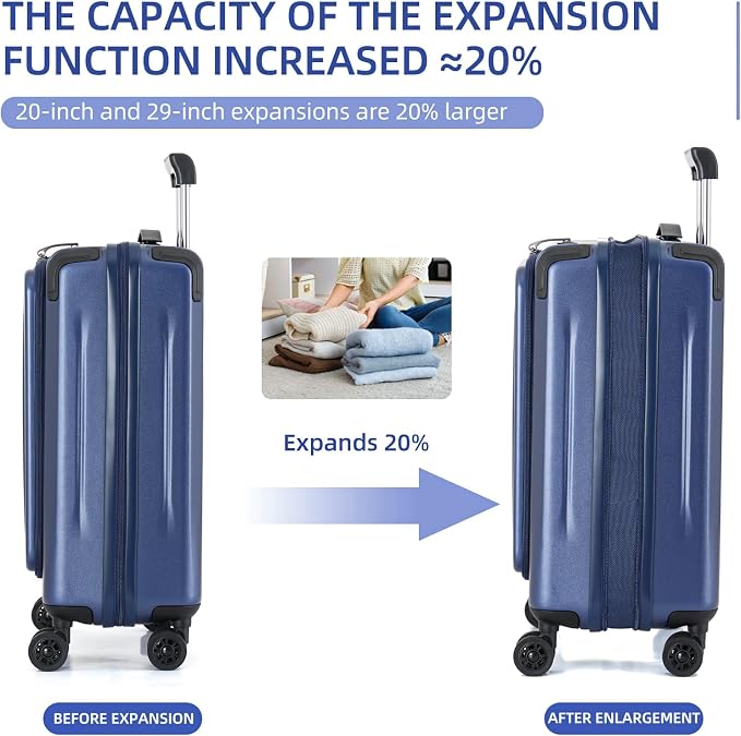 29 Inch Luggage, Top Opening Airline Approved ABS+PC Hard Shell Suitcases - Image 4