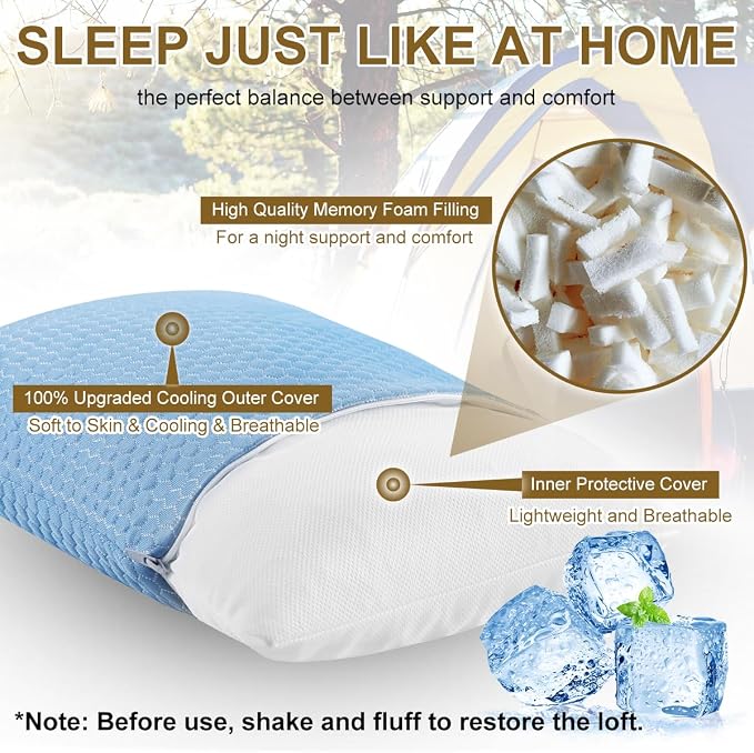 Ivellow Travel Pillow Cooling Camping Pillow - Image 3
