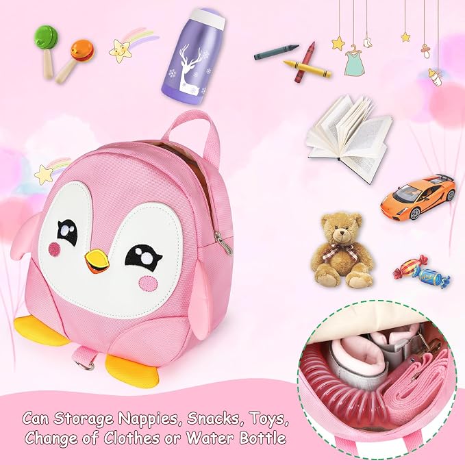 Accmor Toddler Harness Backpack Leash, Cute Penguin Kid Backpacks - Image 2