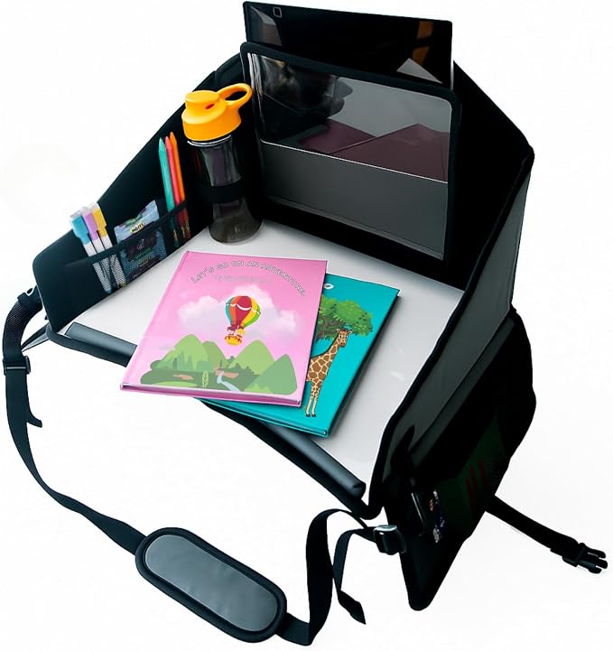 Kids Travel Tray for Car Seat – Gray – The Essential Travel Lap Desk by TripleEEEAdventures